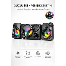 Vaelmont Yüksek Bass 2+1 Bluetooth Hoparlör ile Güçlü Ses Deneyimi Bilgisayar Hoparlörü