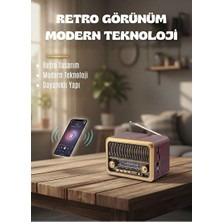 Vaelmont Mini Retro Tasarımlı Taşınabilir Radyo ve Bluetooth Hoparlör Nostaljik Radyo