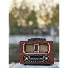 Vaelmont Ahşap Görünümlü Bluetooth Radyo ve Fm Radyo ile Nostaljik Atmosfer Nostaljik Radyo