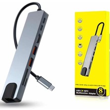 Eco Lounge 8 Portlu Macbook Çevirici Type C Hub  Sd Tf USB Çoğaltıcı Ethernet