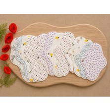 Yıkanabilir Doğal Kadın Pedi 12'li Karışık %100 Pamuk (4m+4l+4xl)