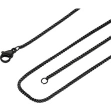 Chavin 1,5 Mm. 45 Cm. Ince Siyah Çelik Kolye Kadın Zinciri EB29SY