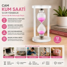 Veraura Lifestyle Orta Boy Cam Standlı Kum Saati - 12 cm Yükseklik - Dekoratif Süs Eşyası