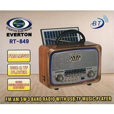 Vaelmont Güneş Enerjili Bluetooth Radyo: Şarjlı ve Taşınabilir Müzik Cihazı Nostaljik Radyo