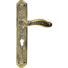 Marsilyan Antik Ulu Model Büyük Kapı Kolu Takımı, 354X57 Mm, Yaylı - Pirinç, Antik, Tarihi, Osmanlı St