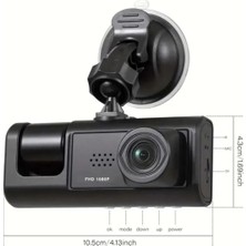 Eco Lounge DV300 Yeni 3 Kameralı Araç Içi Kayıt Kamerası Trafik Recorder 2 Inç IPS Ekran Full Hd 1080P
