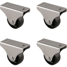 Aesco Furç Sabit Teker - 32MM - Siyah HKS228 - 4 Adet
