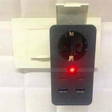 Eco Lounge Isıya Dayanıklı Termal Akım Korumalı 1 Priz Girişli 2 USB Girişli 2 Type-C Girişli Pirz