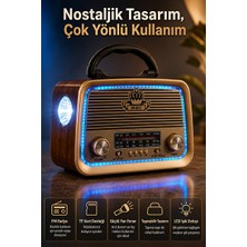 Vaelmont Çok Fonksiyonlu Nostaljik Bluetooth Hoparlör ve Radyo Nostaljik Radyo