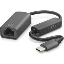 Aesco Type C USB 2.0 Ethernet Adaptör 10/100 Mbps Pd Güç Destekli Siyah L118