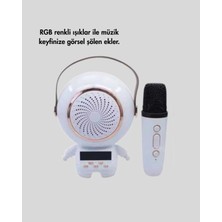 Eco Lounge Astronot Tasarımlı Bluetooth Speaker ve Kablosuz Mikrofon Karaoke Seti