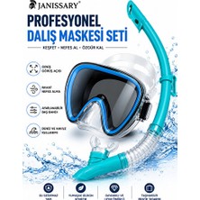 Vaelmont Temperli Camlı Profesyonel Şnorkel Maske Seti, Deniz ve Havuzda Güvenle Kul Dalış Maskesi