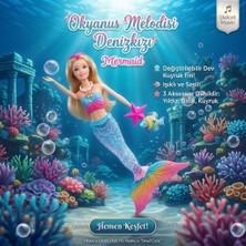 Silveryrose Store Işıklı ve Sesli Okyanus Melodisi Denizkızı Bebek - Dev Kuyruk ve Deniz Canlıları Aksesuar Seti