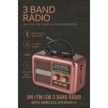 Vaelmont Bluetooth Kablosuz Radyo ve Taşınabilir Hoparlör, Retro Tasarım Nostaljik Radyo