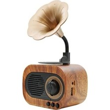 Vaelmont Mini Retro Gramofon Radyo ve Bluetooth ile Yüksek Ses Kalitesi Nostaljik Radyo