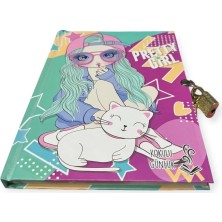 Empressco Pretty Girl Kilitli Kokulu Günlük, Hatıra Defteri 14X20CM 144 Sayfa Sert Kapak