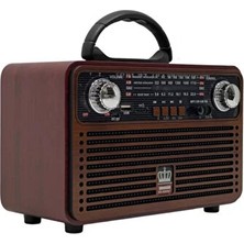 Vaelmont Vintage Tasarımlı Şarjlı Bluetooth Radyo, Çok Fonksiyonlu Ses Bombası Nostaljik Radyo