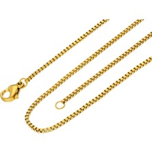 Chavin 1,5 Mm. 45 Cm. Ince Gold Çelik Kolye Kadın Zinciri EB29SR