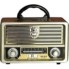 Vaelmont Altın Renkli Nostaljik Ahşap Görünümlü Radyo, Şıklık ve Fonksiyon Bir Arada Nostaljik Radyo