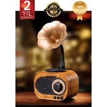 Vaelmont Nostaljik Mini Radyo Gramofon, Bluetooth ve USB Bağlantısı ile Şık Tasarım Nostaljik Radyo