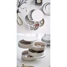 Maison Luré Dönerli 4 Katlı Takı Organizeri, Çok Katlı ve Kullanışlı Saklama Çözümü Makyaj & Takı Organizeri