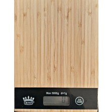 Eco Lounge Dijital LCD Mutfak Tartısı Terazisi 5kg Bambu Desenli