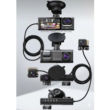 Eco Lounge Wifi Destekli 1080P 3 Kameralı Araç Içi Kamera LCD Ekranlı Gece Görüşlü G Sensörlü
