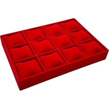 Maison Luré Kırmızı Yastıklı Saat ve Bileklik Standı, Şık ve Pratik Kullanım Makyaj & Takı Organizeri