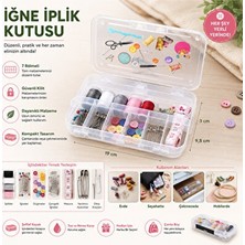 Maison Luré Şeffaf Dikiş Malzemeleri Düzenleme Kutusu - 14 Bölmeli Makyaj & Takı Organizeri