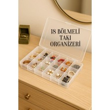 Maison Luré 18 Bölmeli Kapaklı Takı ve Boncuk Kutusu, Yüzük, Küpe ve Toka Saklama Makyaj & Takı Organizeri