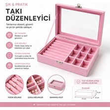 Maison Luré Cam Kapaklı Takı Kutusu ile Güvenli Saklama Makyaj & Takı Organizeri