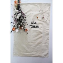 Maison Luré Keten Boncuk Detaylı Çok Amaçlı Kirli Torbası, 50X70CM, Pratik ve Şık Çamaşır Sepeti