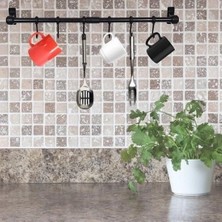 Eco Lounge Duvara Monte Edilen 6 Kancalı Dekor Kaşıklık ve Kupa Askısı