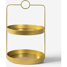 Maison Luré Altın Renkli 2 Katlı Metal Organizer Makyaj & Takı Organizeri