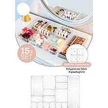 Maison Luré 15 Bölmeli Çekmeceli Çok Amaçlı Düzenleyici, Kozmetik ve Takı Saklama Makyaj & Takı Organizeri
