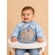 Zuzi Baby Erkek Bebek Mama Önlüğü Su Geçirmez, Yıkanabilir Kollu Giyilebilir Mama Önlüğü