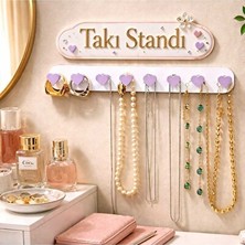 Maison Luré Kalp Desenli Duvar Takı Standı, Çoklu Kolye ve Küpe Askılığı Makyaj & Takı Organizeri