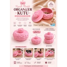 Maison Luré Şık Fiyonk Motifli Plastik Organizer Kutu - 11 cm Çap Makyaj & Takı Organizeri