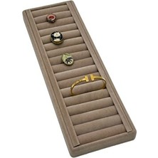 Maison Luré Bej Rulo Yüzük ve Kelepçe Standı ile Şık Takı Saklama Makyaj & Takı Organizeri