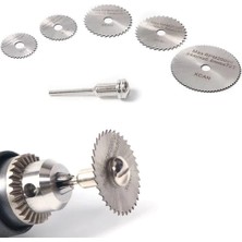 Eco Lounge Metal 6 Parça Mini Matkap Ucu Ahşap Kesme Yuvarlak Çelik Bıçak Disk Testere Seti Kiti