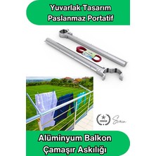 Maison Luré Paslanmaz Metal Balkon Çamaşır Askısı, Takılabilir ve Yüksek Kapasiteli Çamaşır Kurutmalık