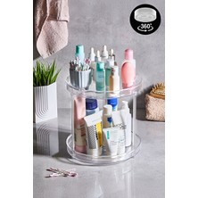 Maison Luré 360 Döner Makyaj ve Banyo Organizeri, 24X24 cm Düzenleyici Stand Makyaj & Takı Organizeri