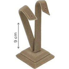 Maison Luré Bej Renkli Palmiye Tasarımlı Küpe Çekim Standı, 9 cm Makyaj & Takı Organizeri