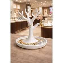 Maison Luré Mermer Desenli 3D Takı Standı, Modern ve Şık Dekoratif Aksesuar Makyaj & Takı Organizeri