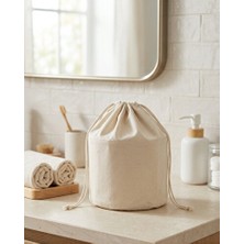 Maison Luré Doğal Kumaş Büzgülü Saklama Torbası ile Organize Edin Makyaj & Takı Organizeri