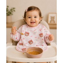 Zuzi Baby Kız Bebek Mama Önlüğü Su Geçirmez, Yıkanabilir Kollu Giyilebilir Mama Önlüğü