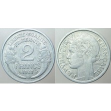 Banknoting Fransa 2 Frank 1947 B= Beaumont Darbı.