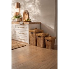 Maison Luré Kare Rattan Çok Amaçlı Kapaklı Sepet - Pratik Saklama Çözümü