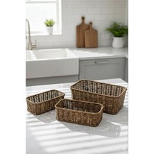 Maison Luré Dekoratif Lü Rattan Sepet Seti, Çok Amaçlı Düzenleyici Organizer