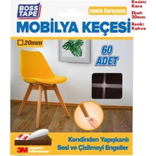 Empressco 3m Yapışkanlı 60 Adet 20MM Kahverengi Mobilya Sandalye Masa Ayağı Keçesi